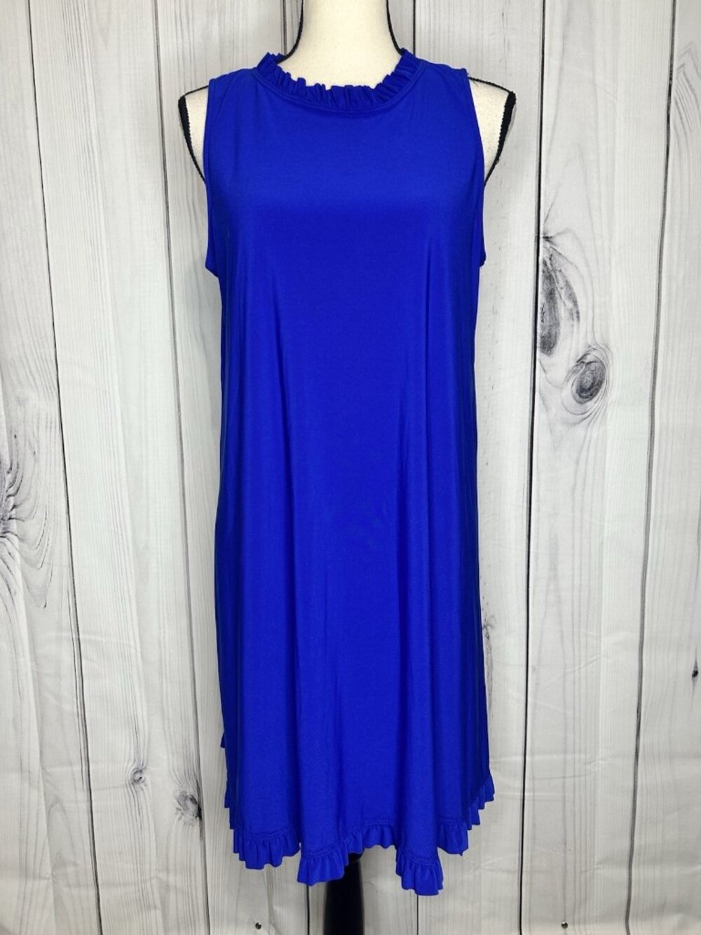 Annalee + Hope Women's Blue Sleeveless Ruffle Dress Size Large